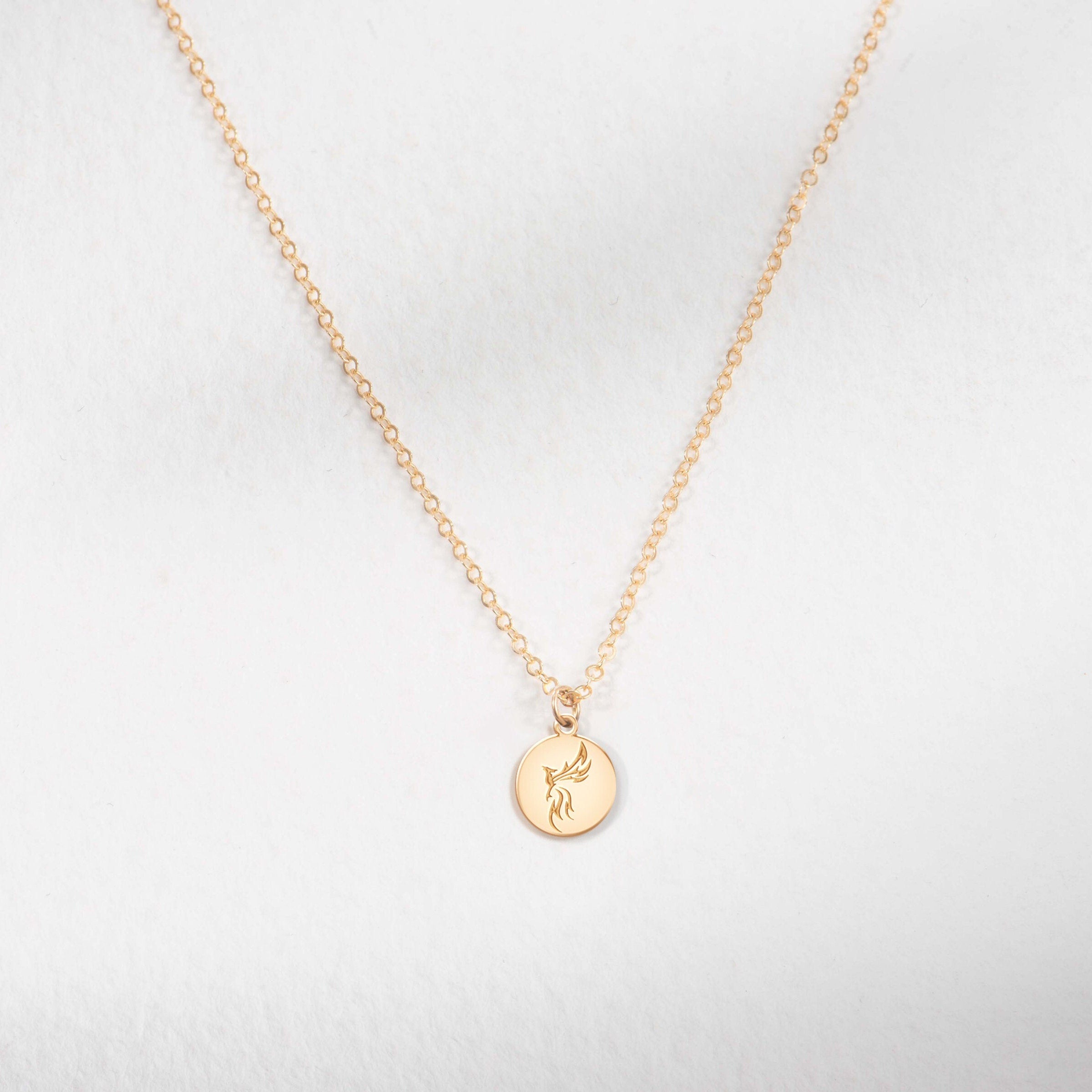 Fiery Phoenix Disc Necklace