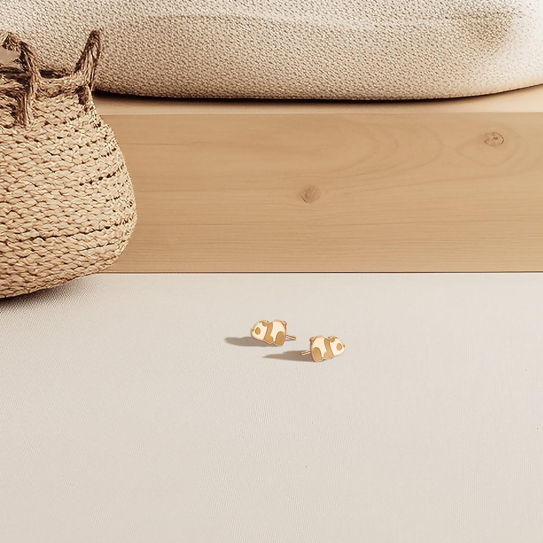 Panda Bear Charm Stud Earrings