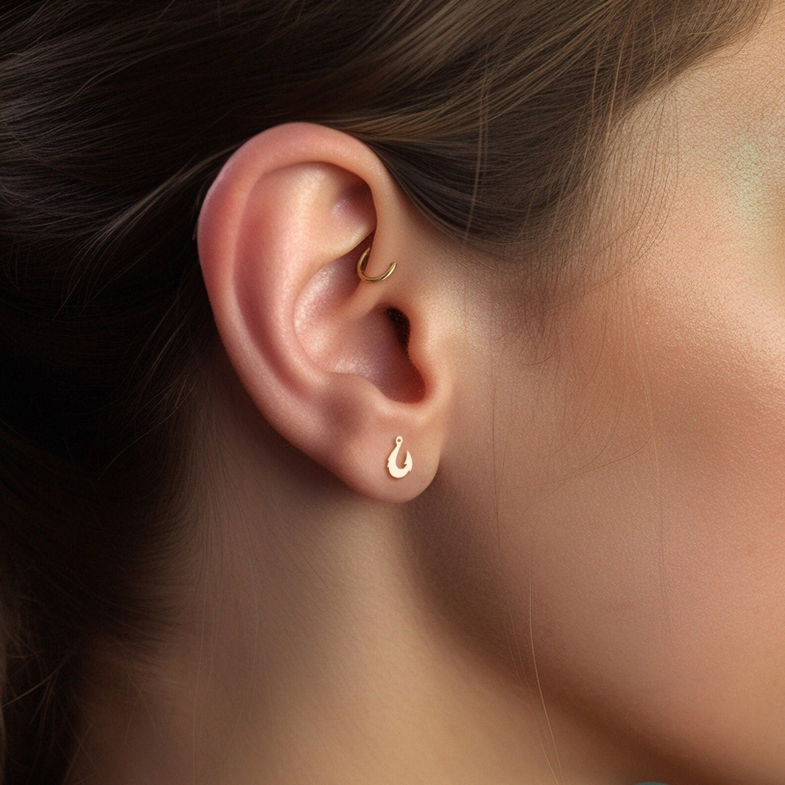 Fishing Hook Stud Earrings
