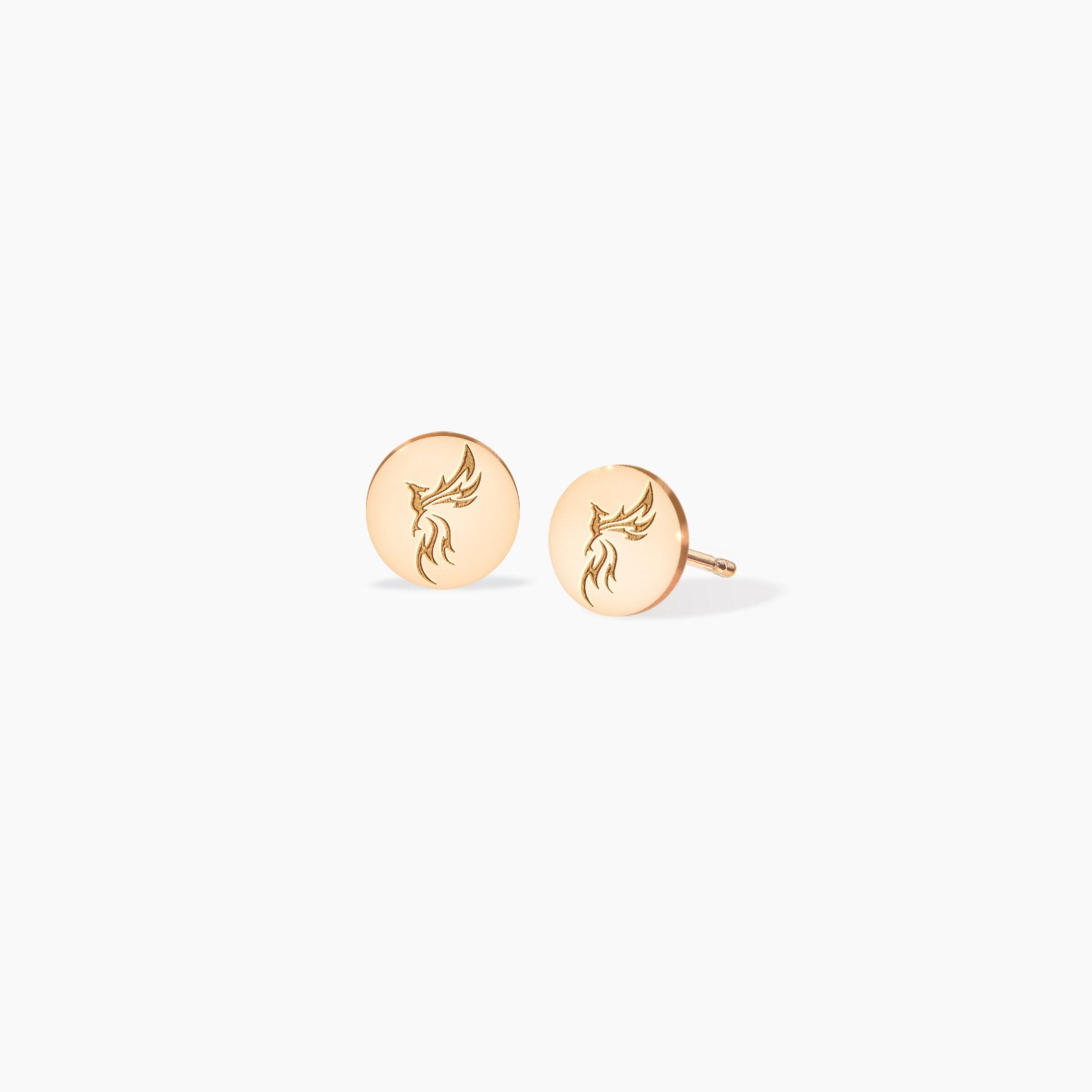 Phoenix Disc Stud Earrings