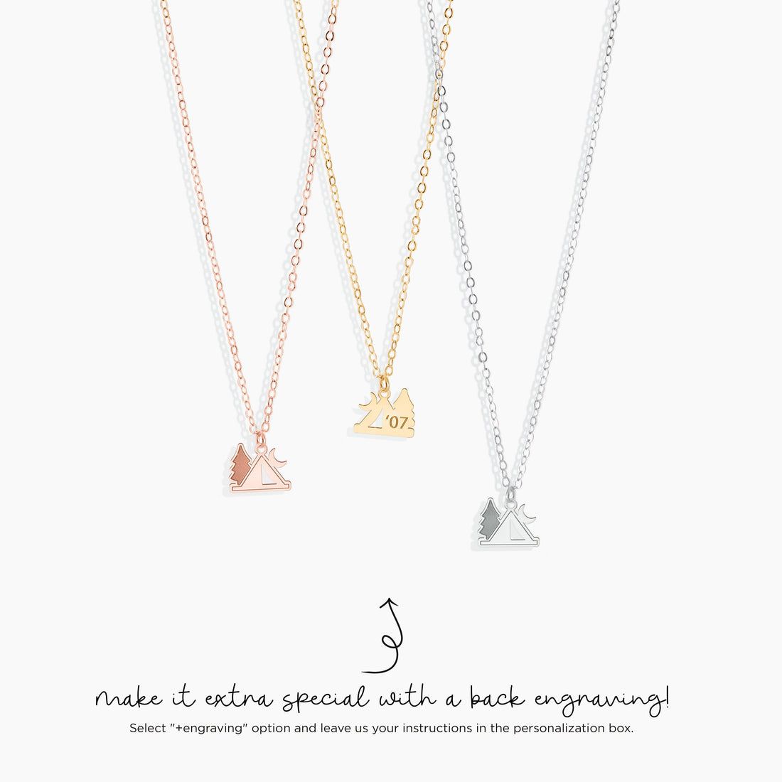 Tree Tent Moon Necklace
