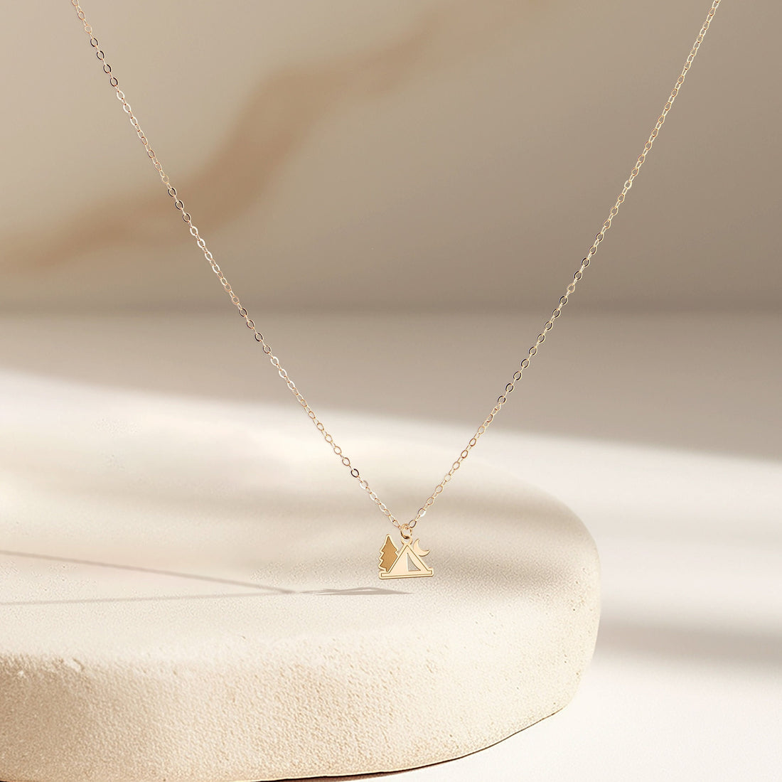 Tree Tent Moon Necklace