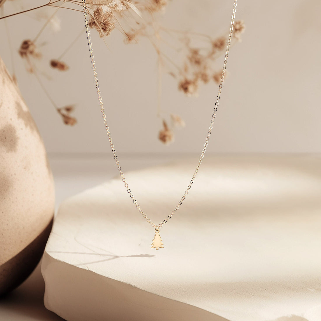 Pine Tree Nature Charm Necklace