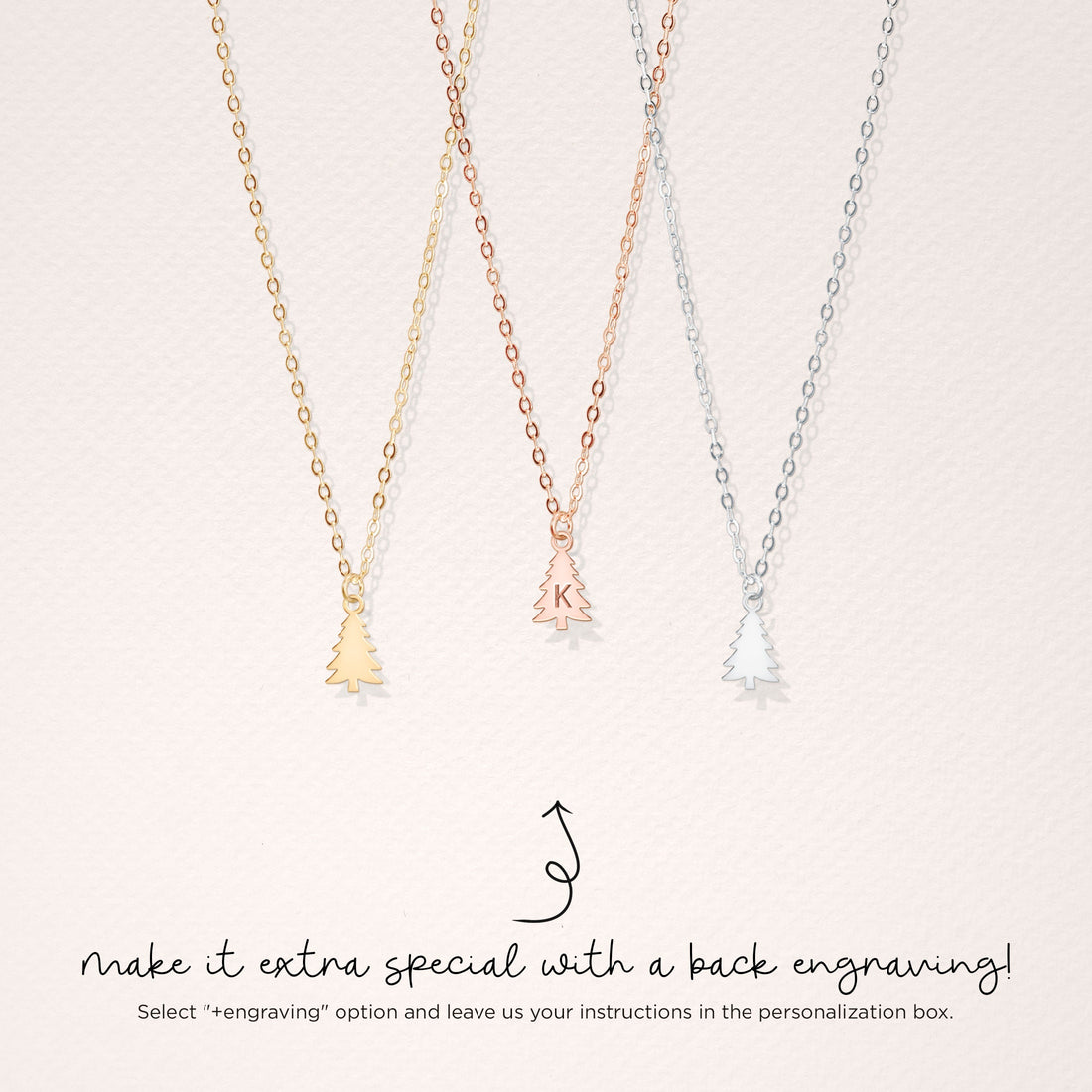 Pine Tree Nature Charm Necklace
