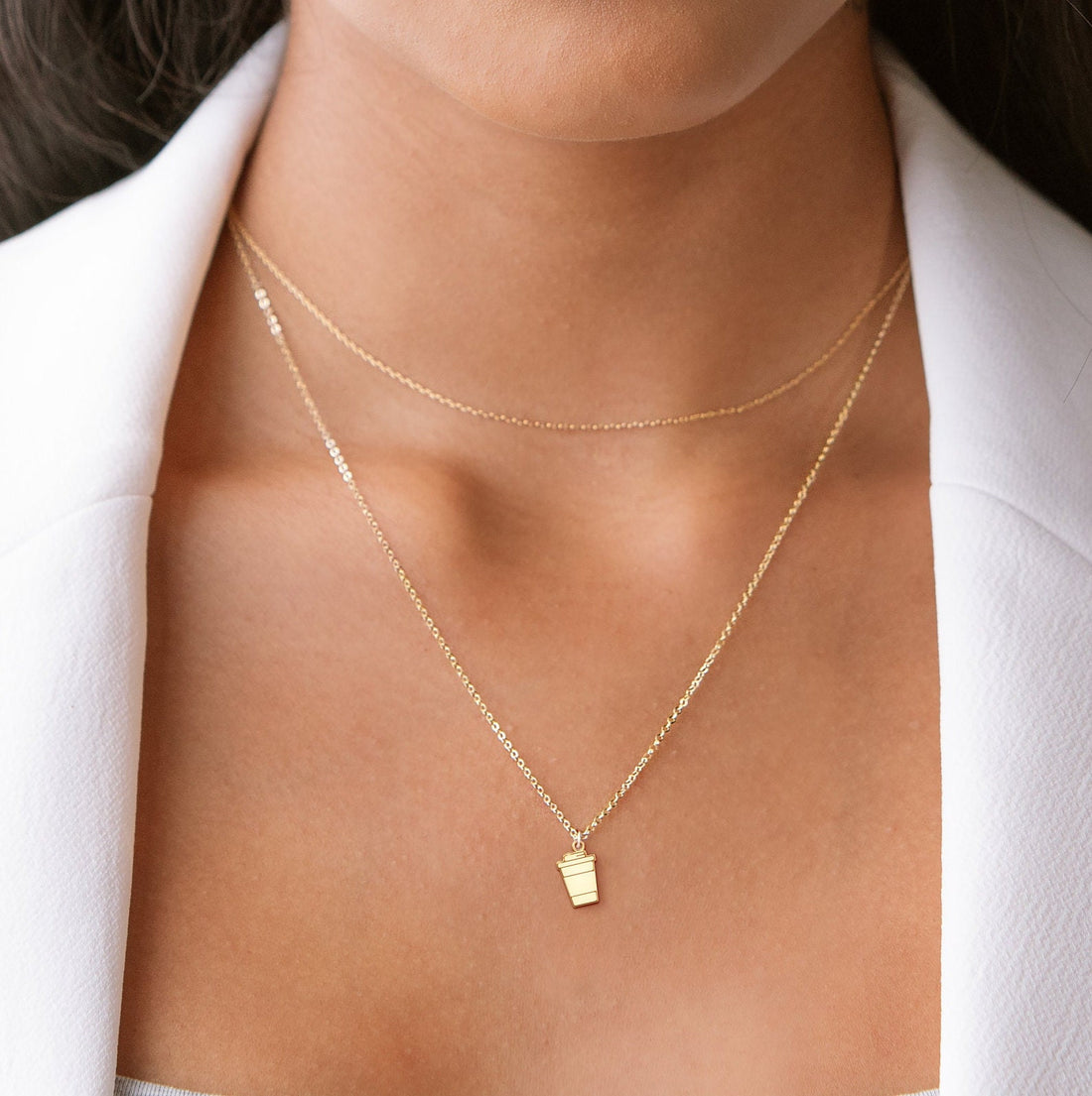 Coffee Cup Pendant Necklace