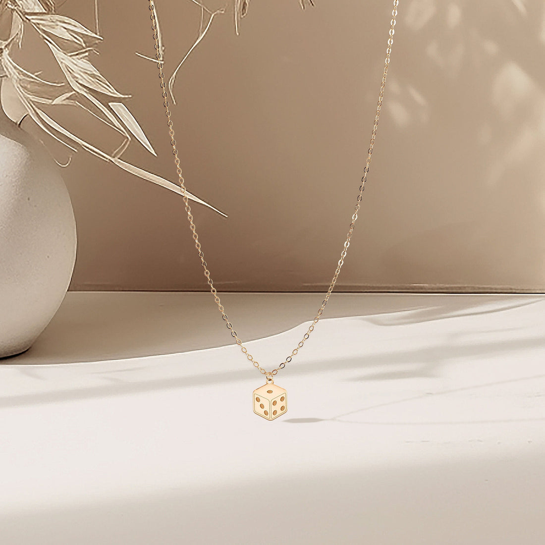 Gold Dice Necklace