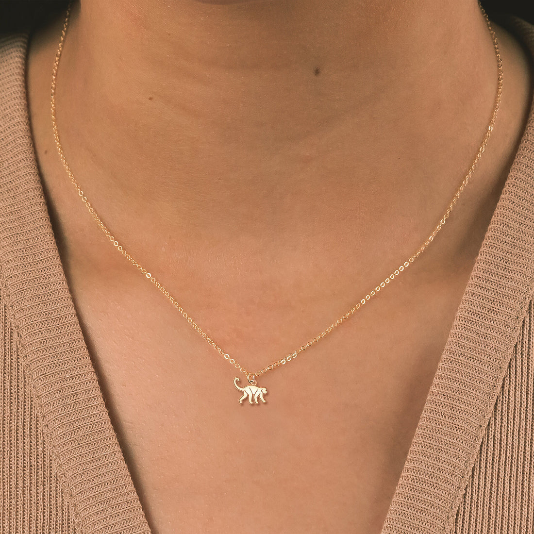 Monkey Charm Pendant Necklace