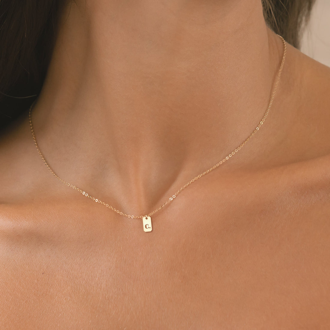 Initial Tag Necklace