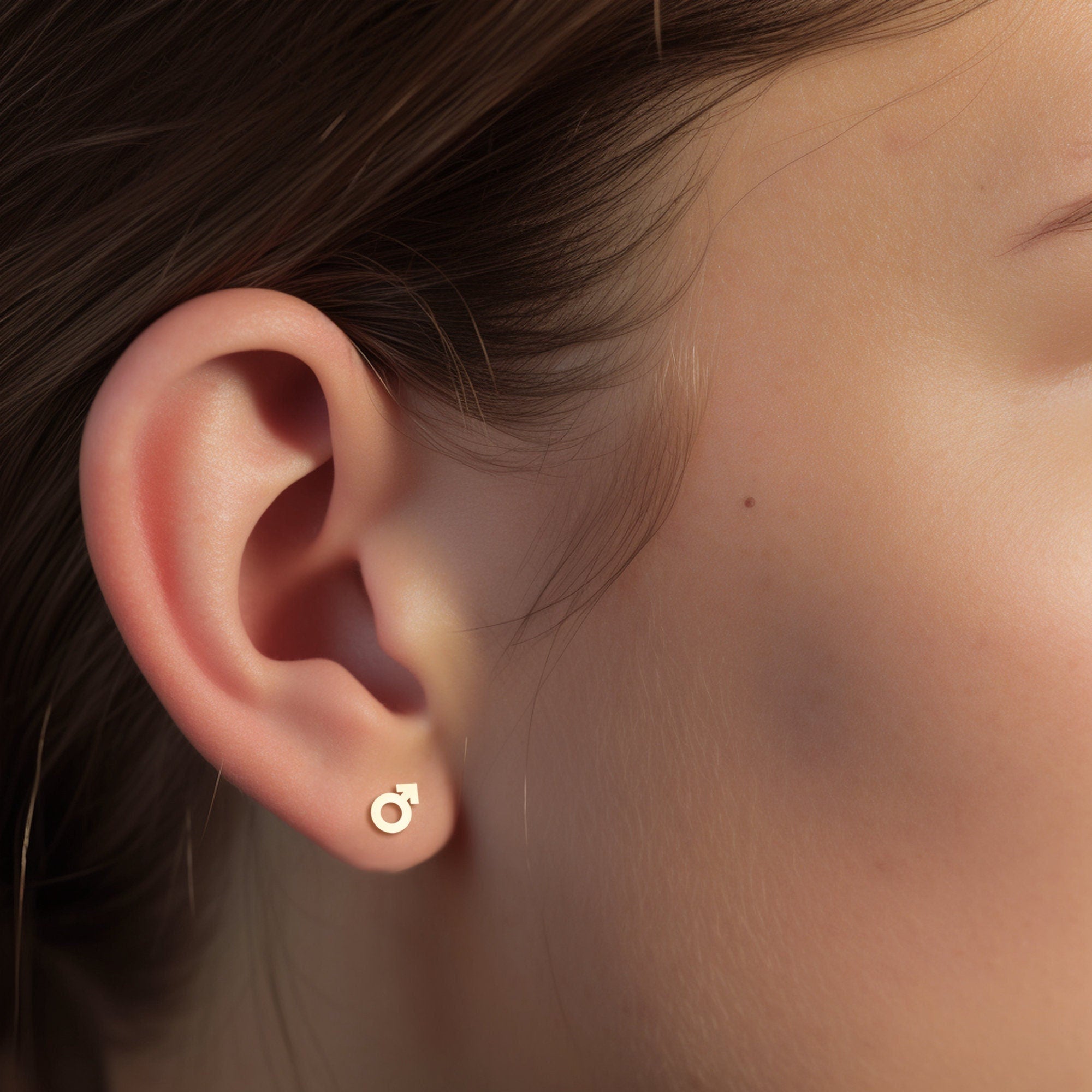 Male Symbol Stud Earrings