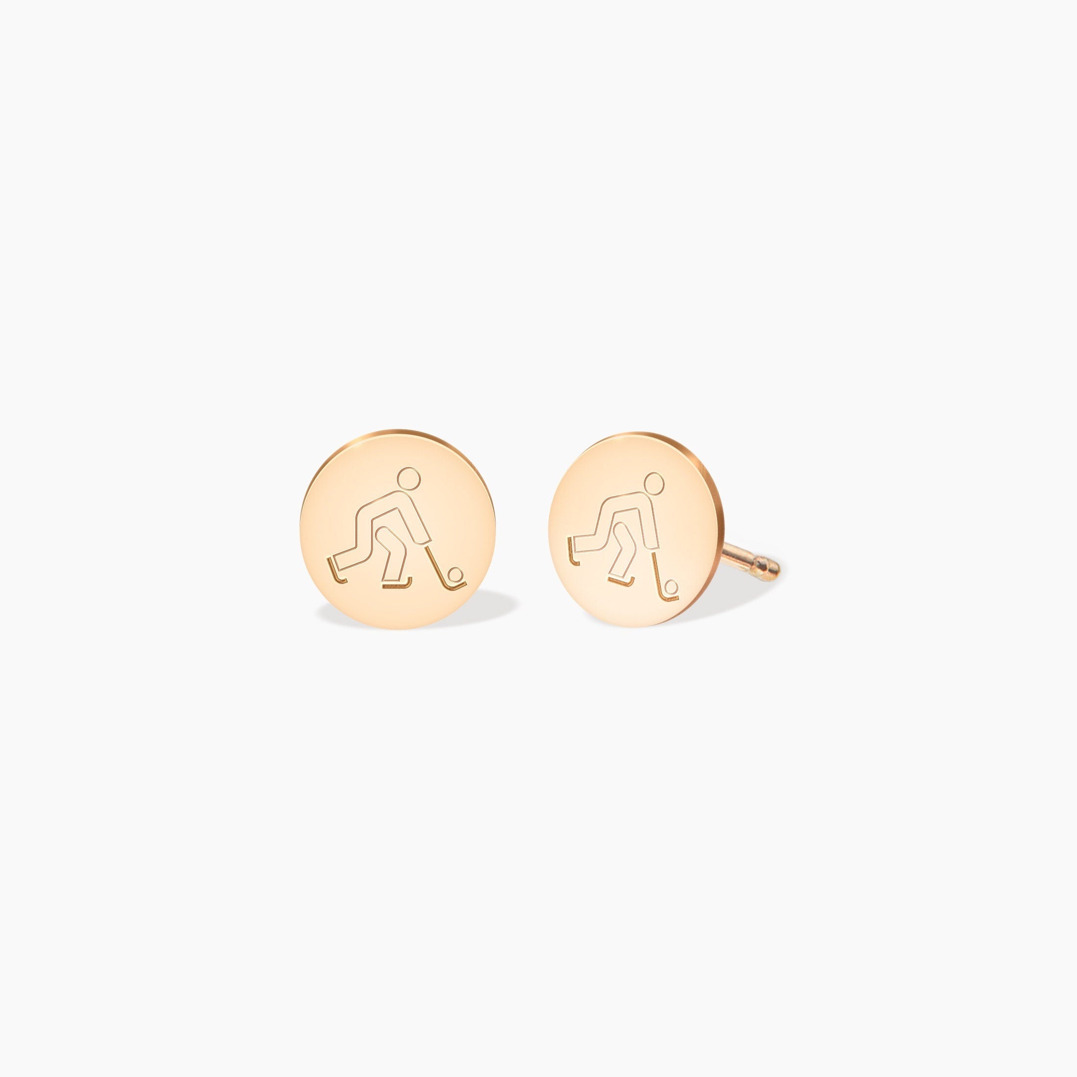 Hockey Disc Stud Earrings