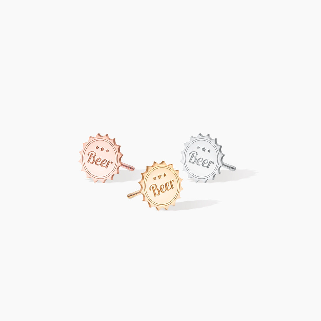 Beer Mug Charm Stud Earrings