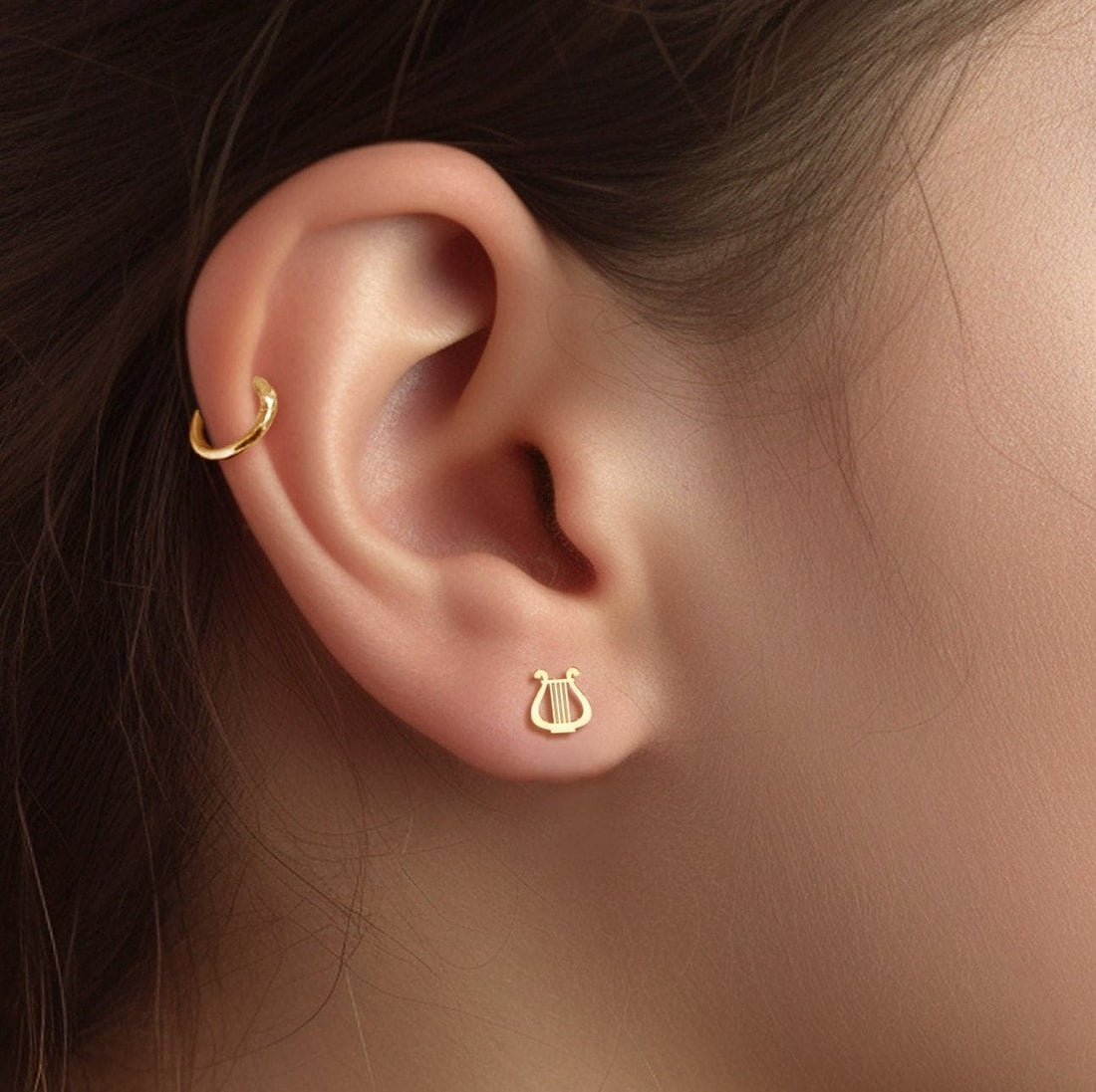 Lyre Harp Studs
