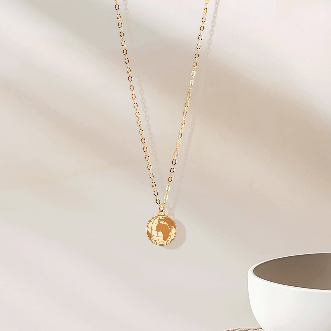Globe Pendant Cable Necklace