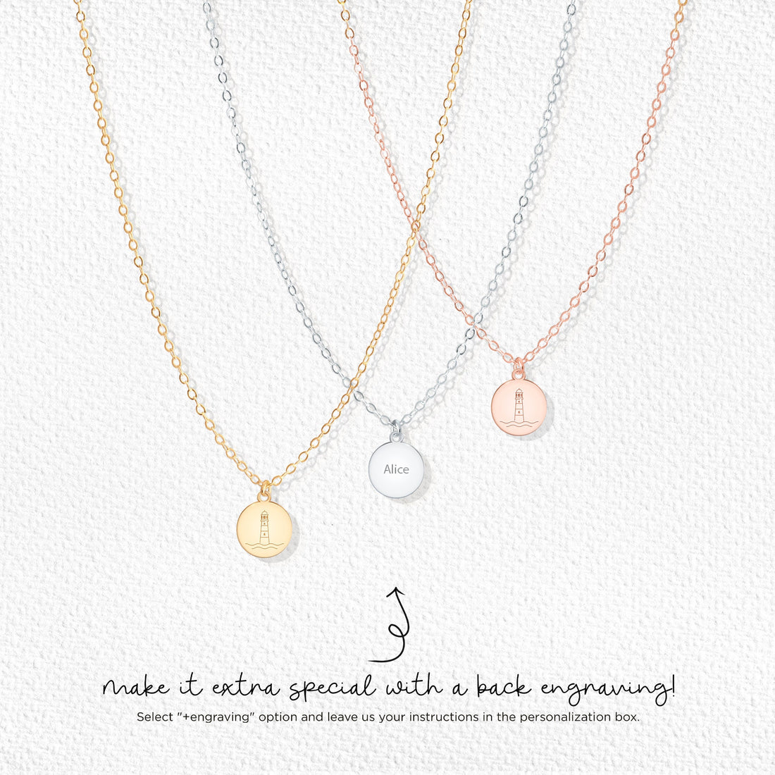 Lighthouse Disc Pendant Necklace