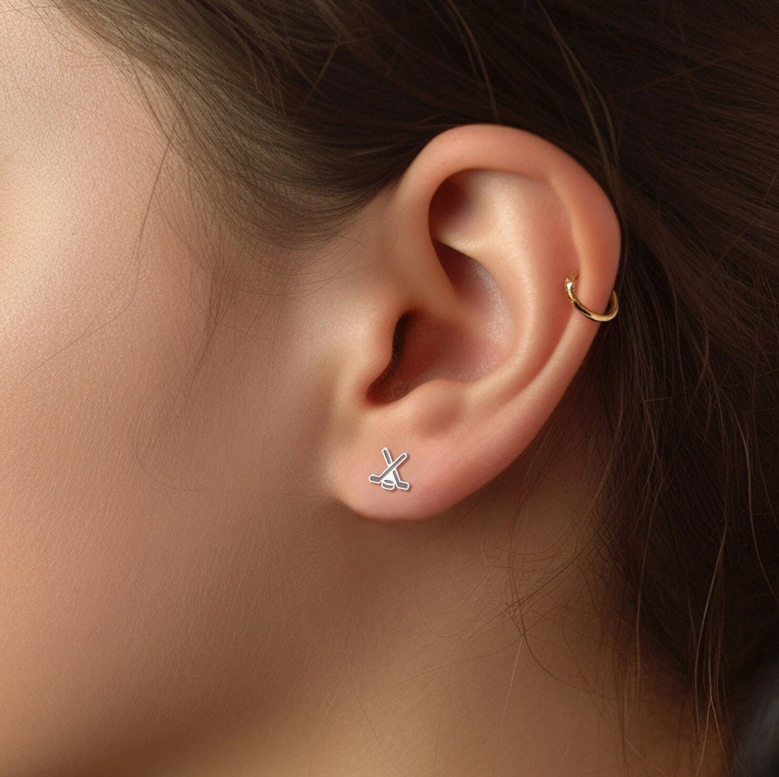 Hockey Sticks Stud Earrings