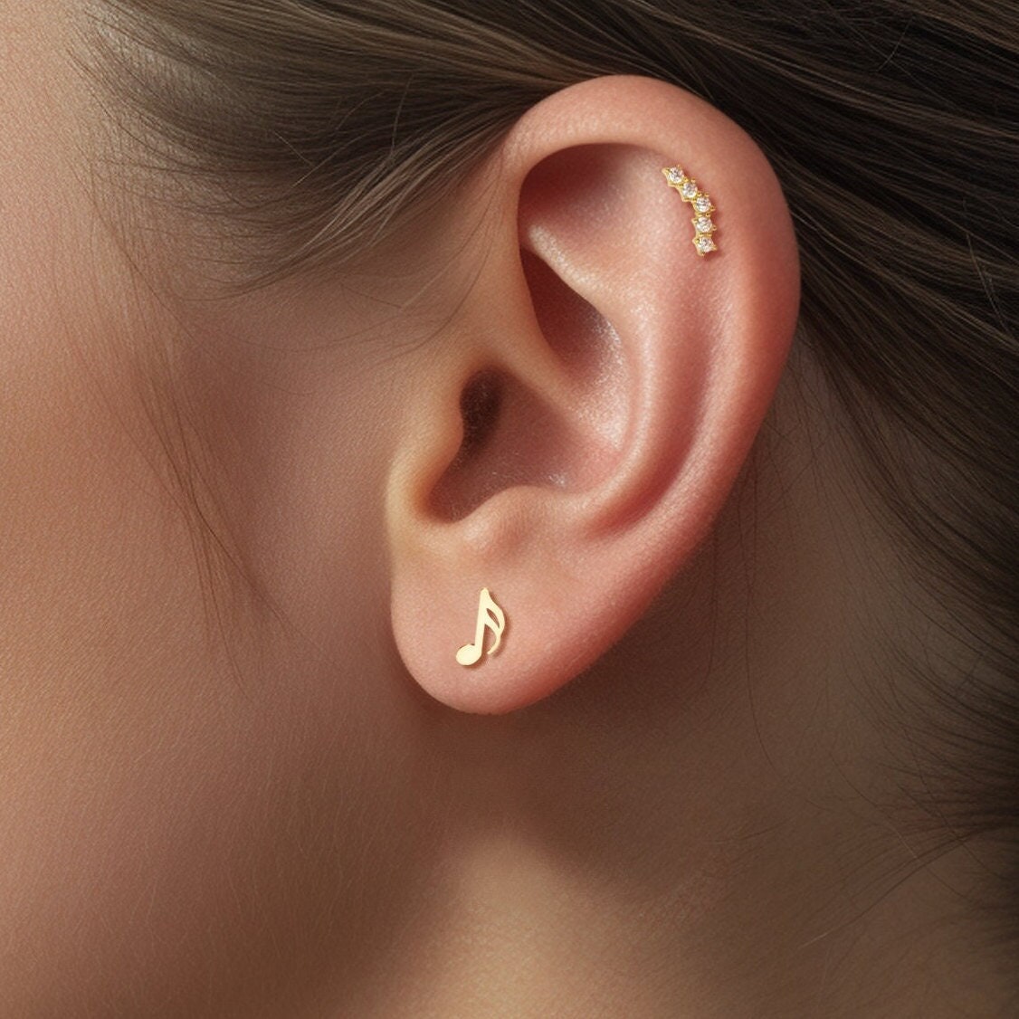 Music Note Stud Earrings