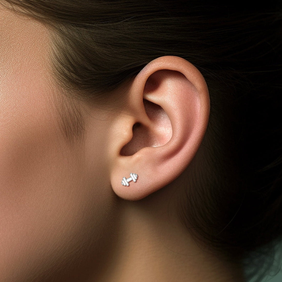Dumbbell Stud Earrings