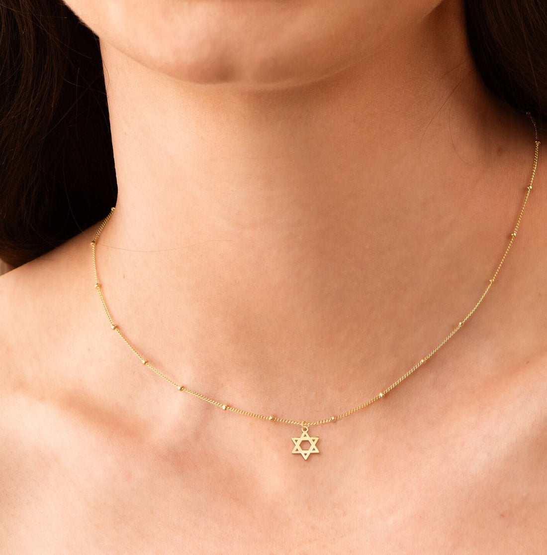 Star of David Charm Necklace