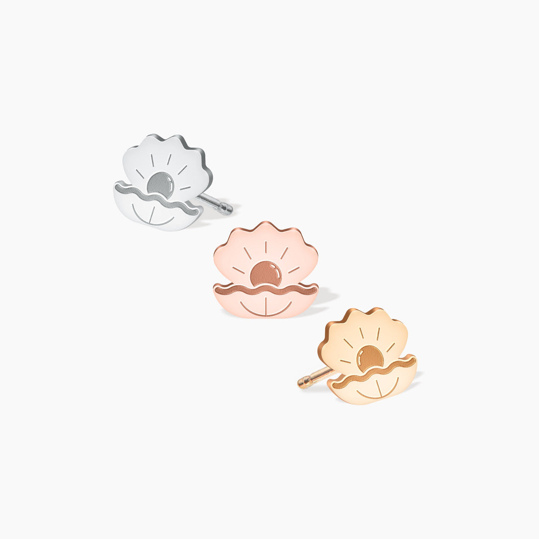 Clamshell Stud Earrings