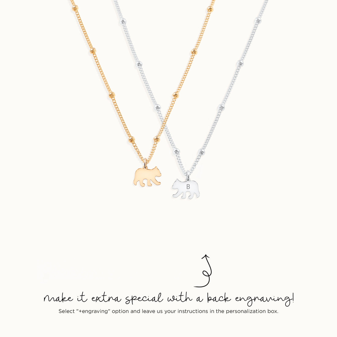 Bear Pendant Beady Necklace