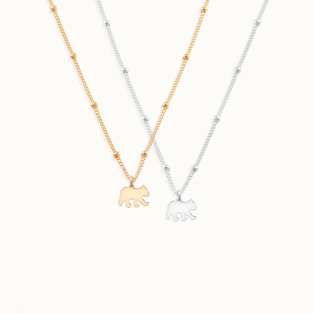 Bear Pendant Beady Necklace