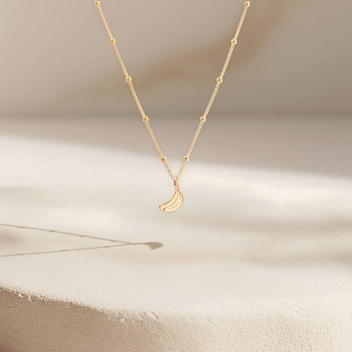 Banana Pendant Beady Necklace