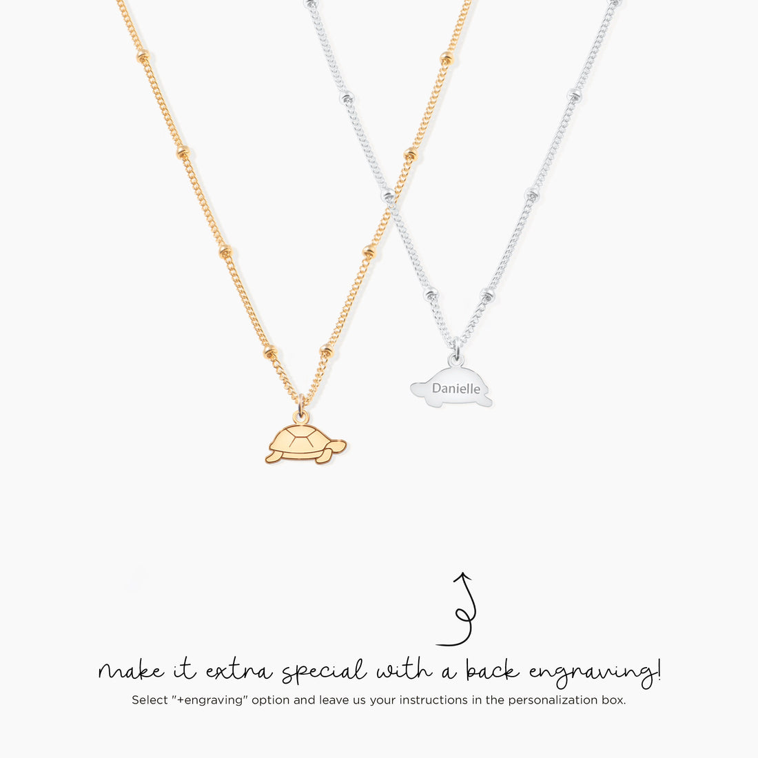 Simple Turtle Pendant Beady Necklace