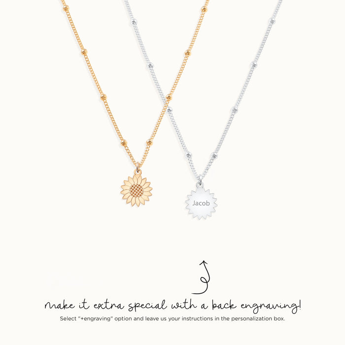 Sunflower Charm Necklace