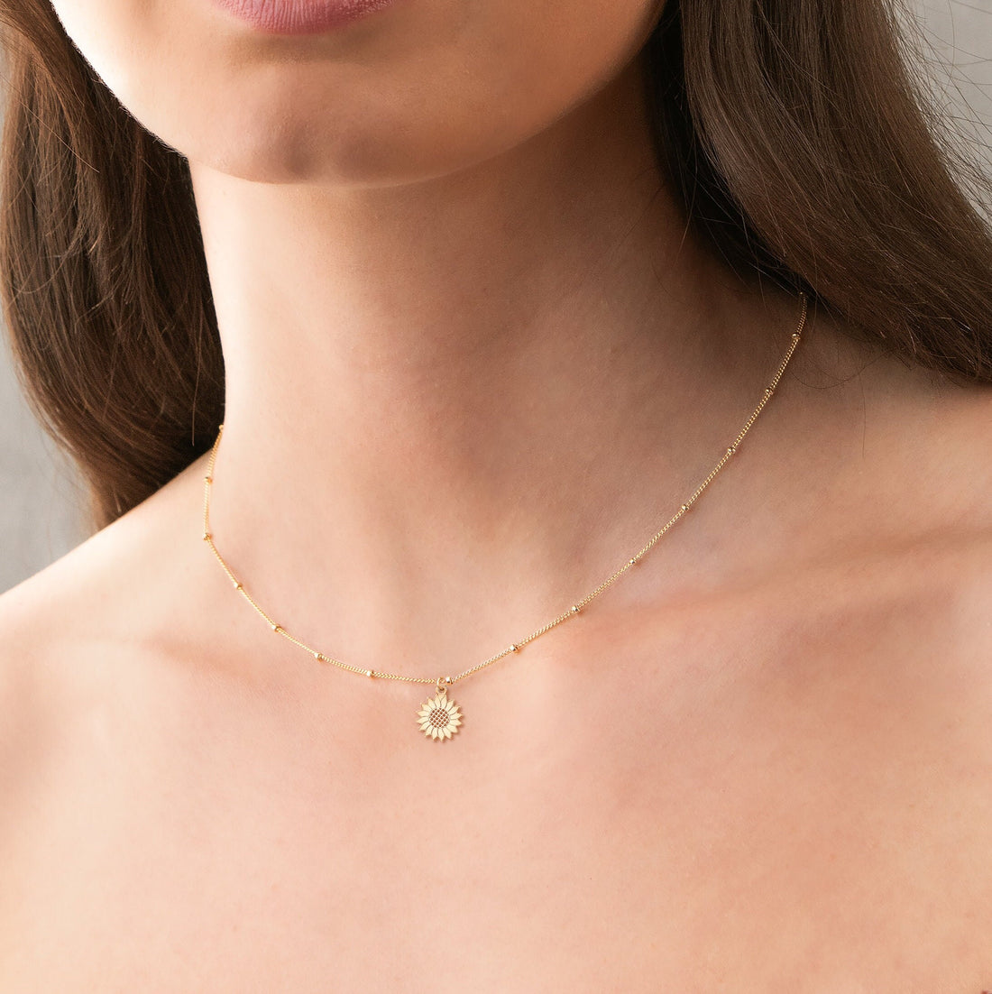 Sunflower Charm Necklace
