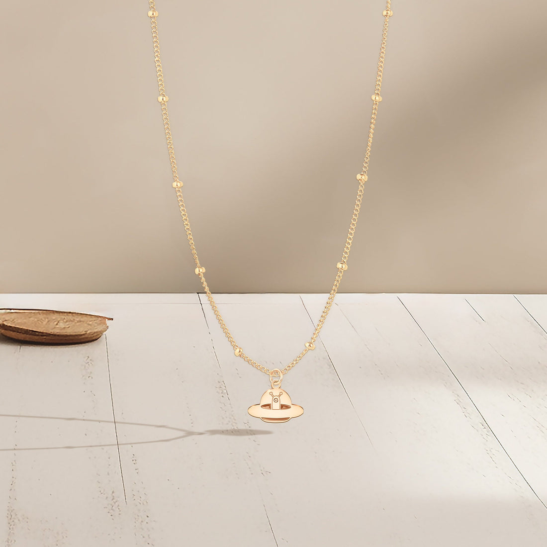 UFO Pendant Beady Necklace