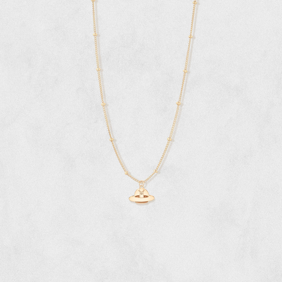 UFO Pendant Beady Necklace