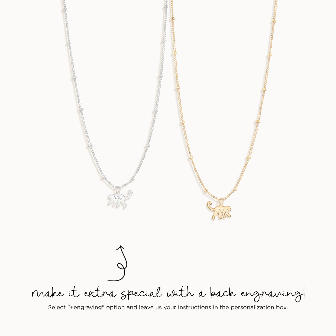 Monkey Pendant Necklace