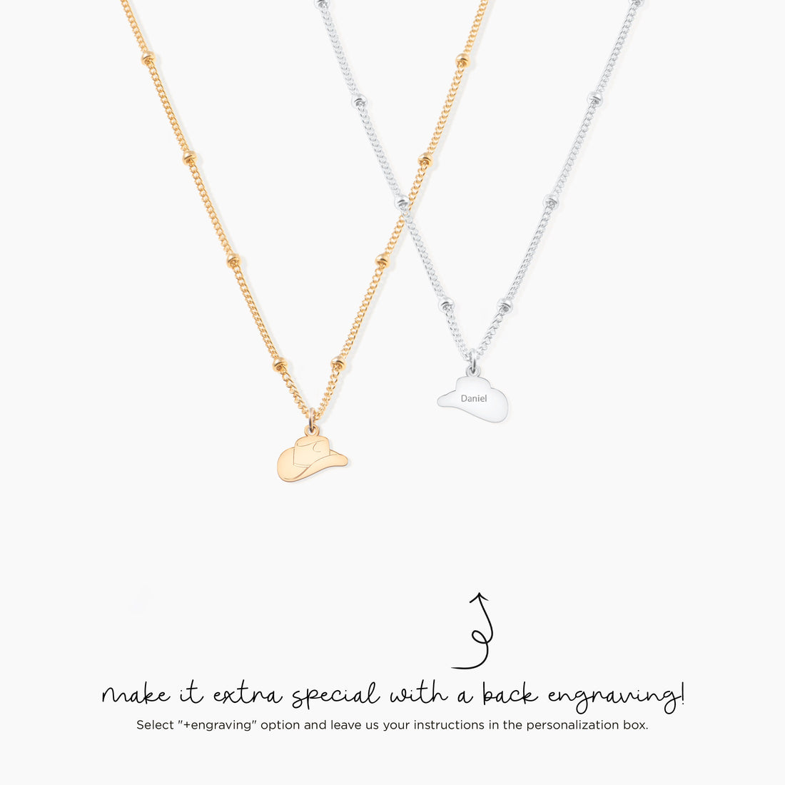 Cowboy Hat Pendant Beady Necklace