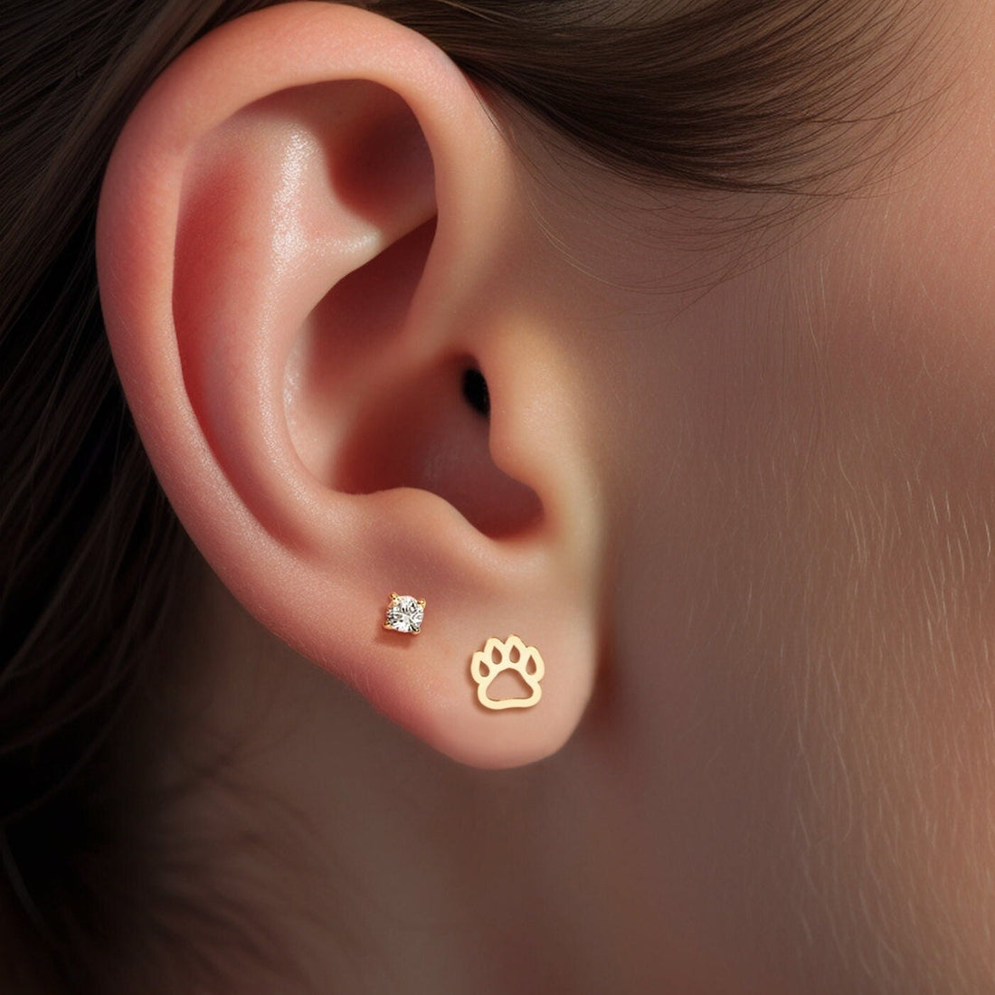 Paw Print Studs