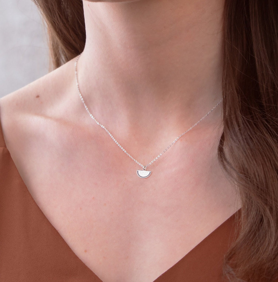 Watermelon Slice Pendant Necklace