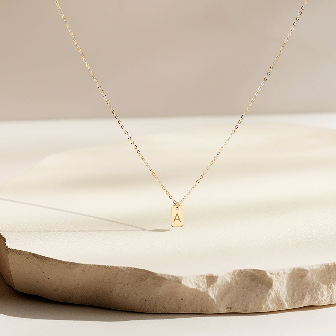 Custom Initial Pendant Tag Necklace