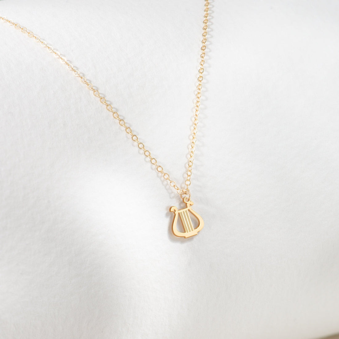 Lyre Harp Music Charm Necklace
