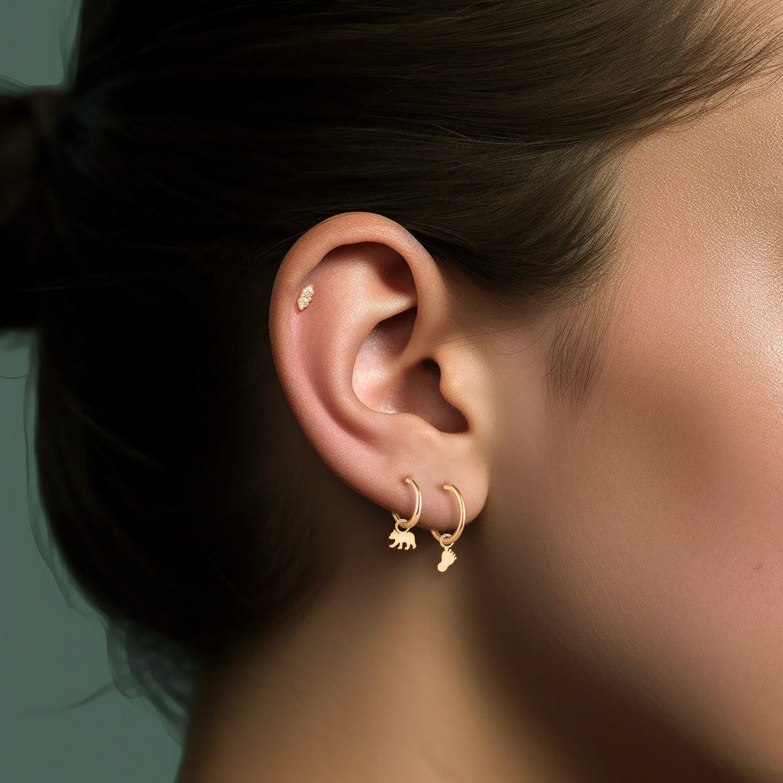 Baby Bear Hoop Earrings