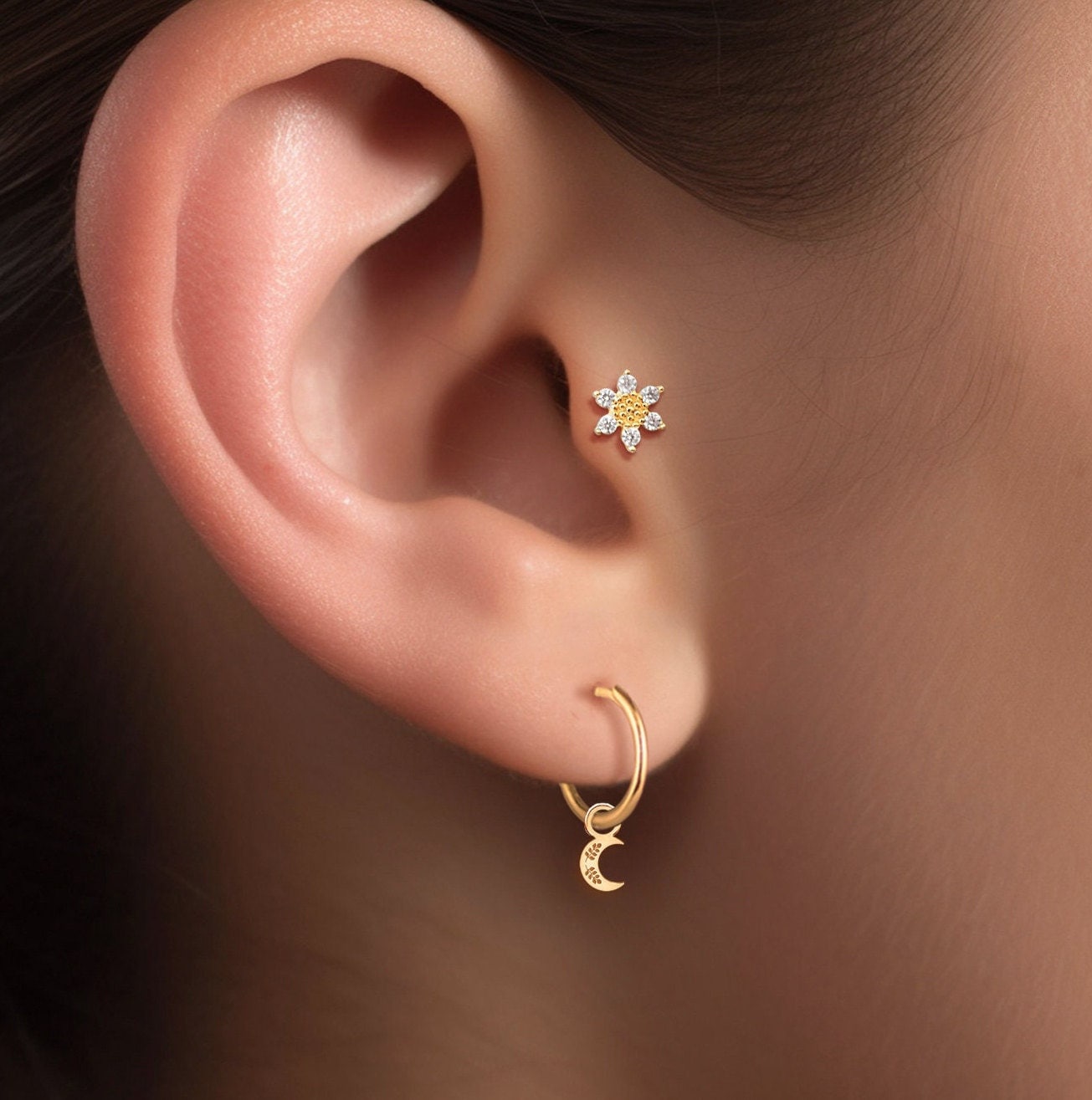 Floral Crescent Moon