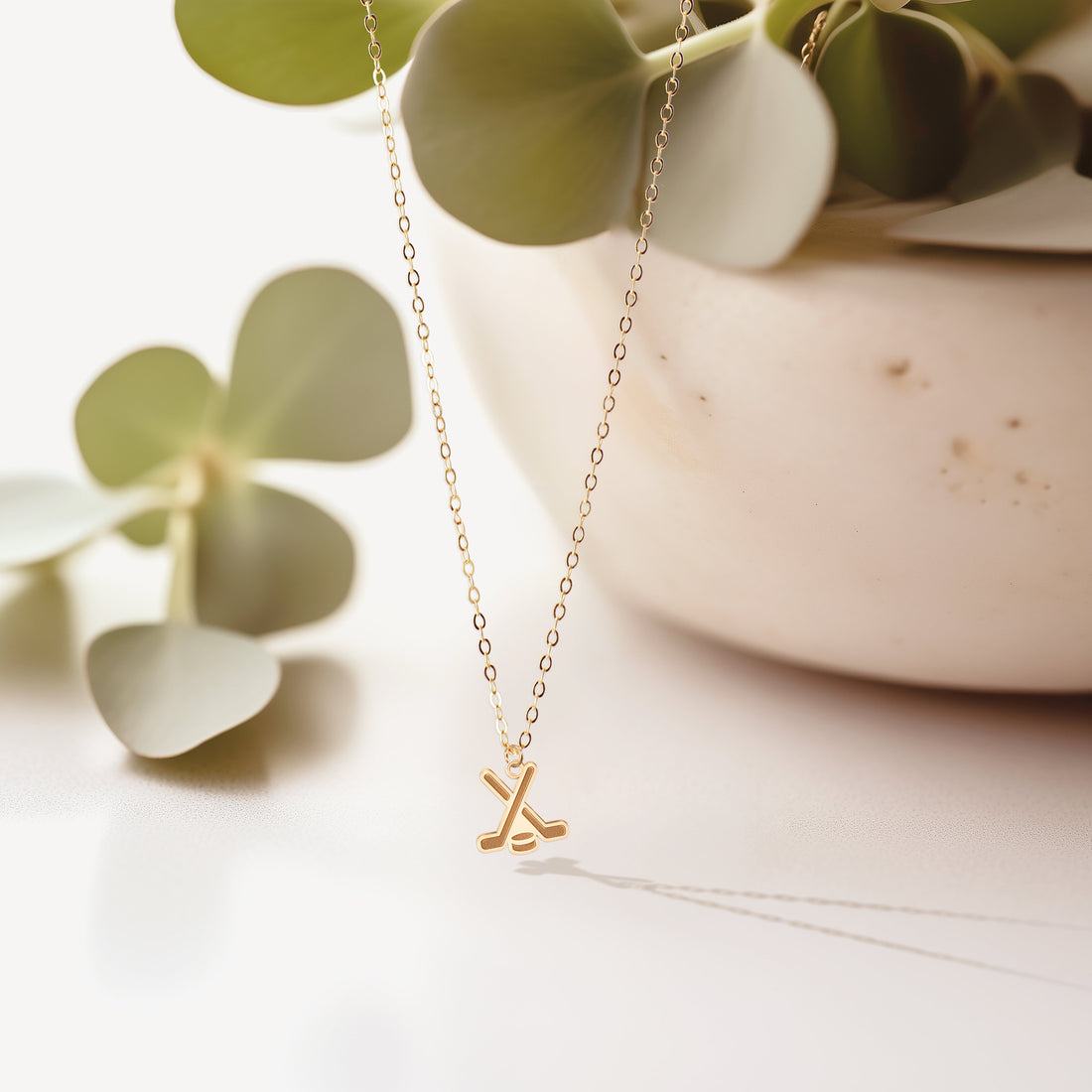Hockey Stick Pendant Necklace