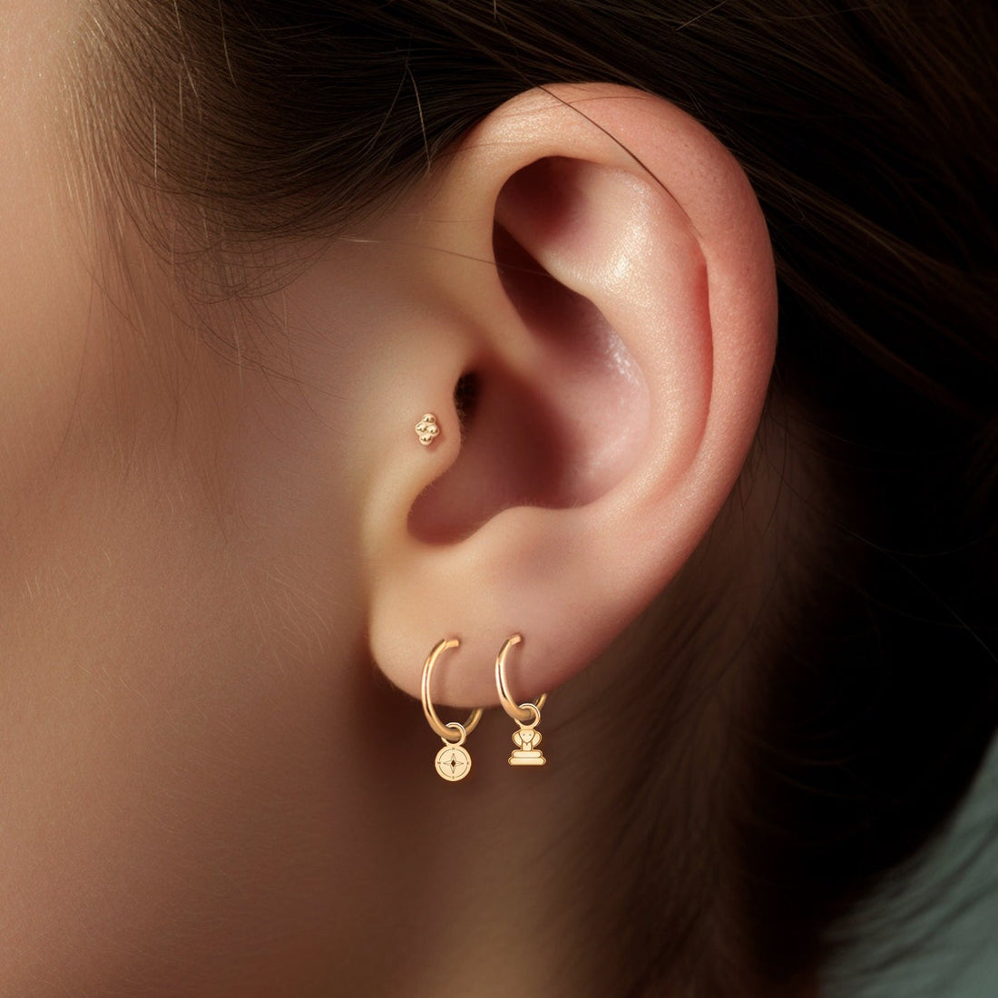 North Star Charm Stud Earrings