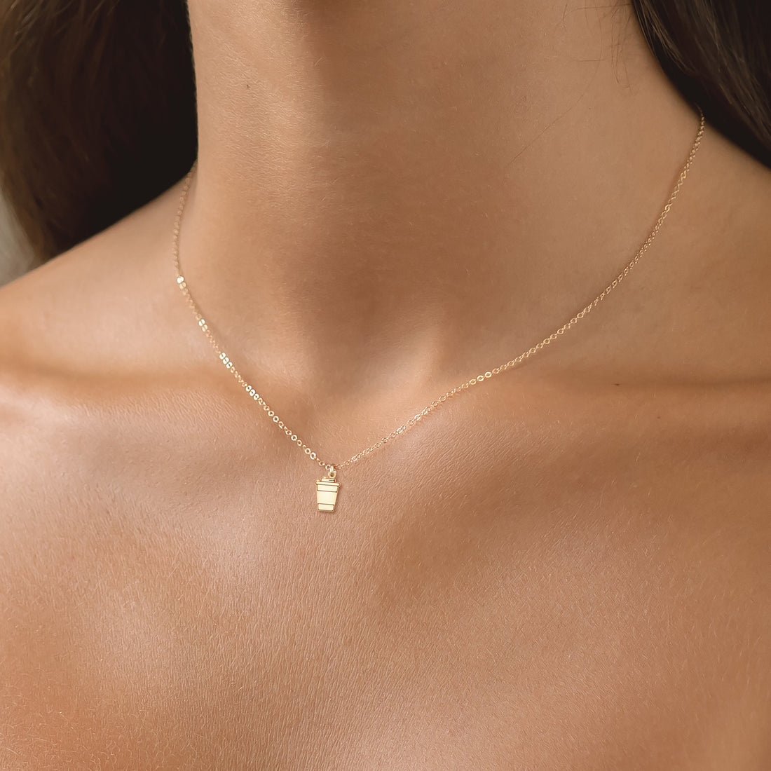Coffee Cup Pendant Necklace