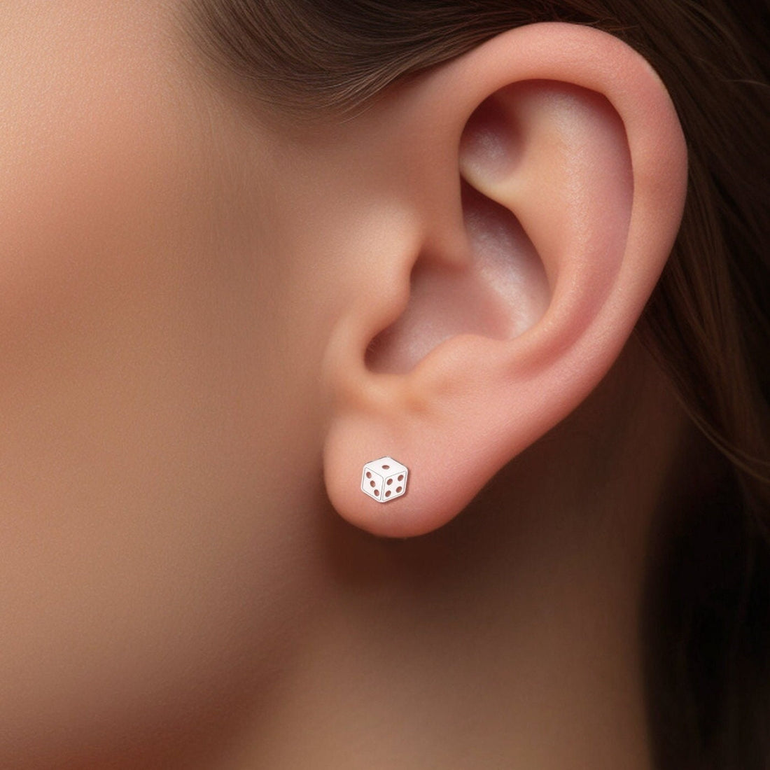 Dice Earring Sterling