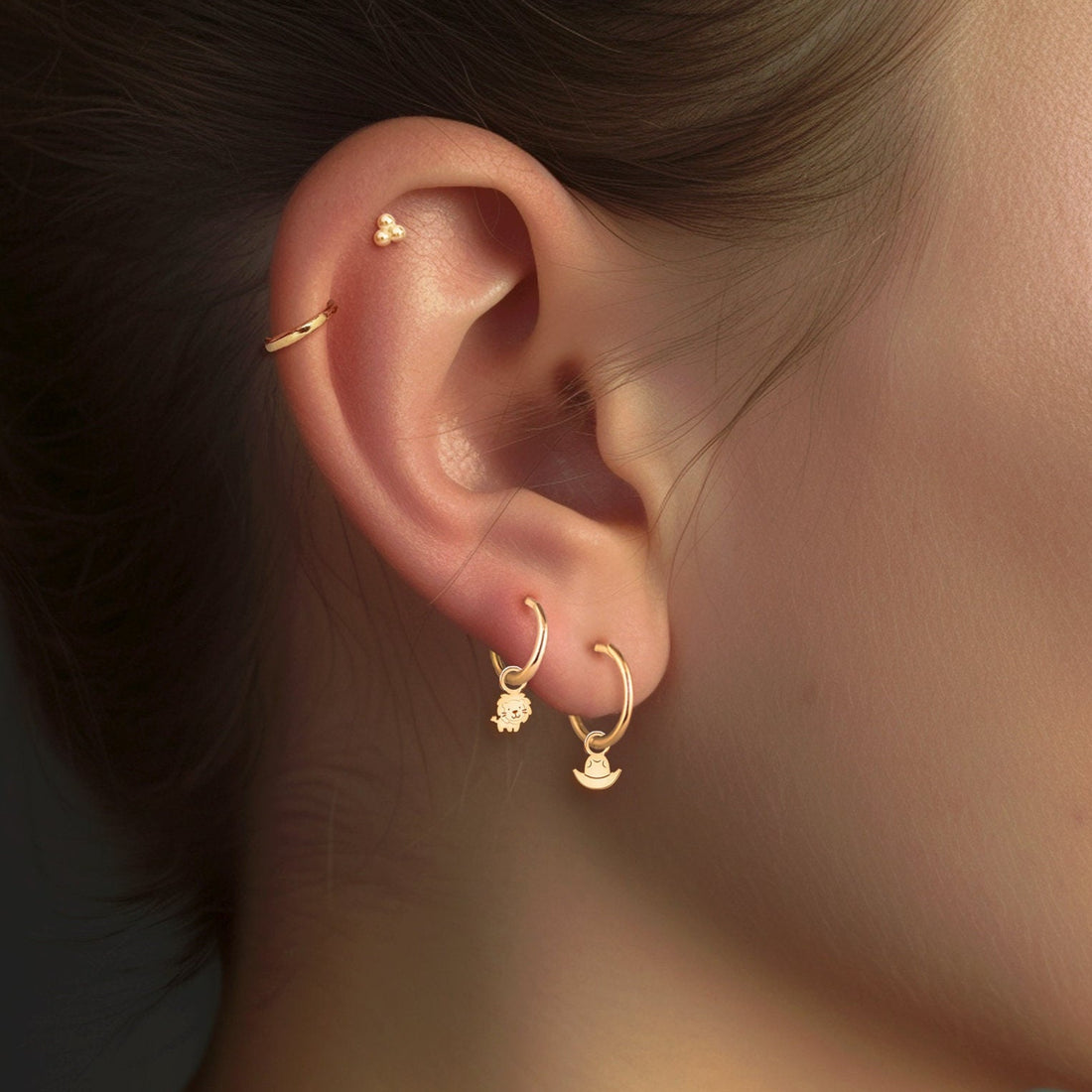 Cute Lion Charm Drop Earrings