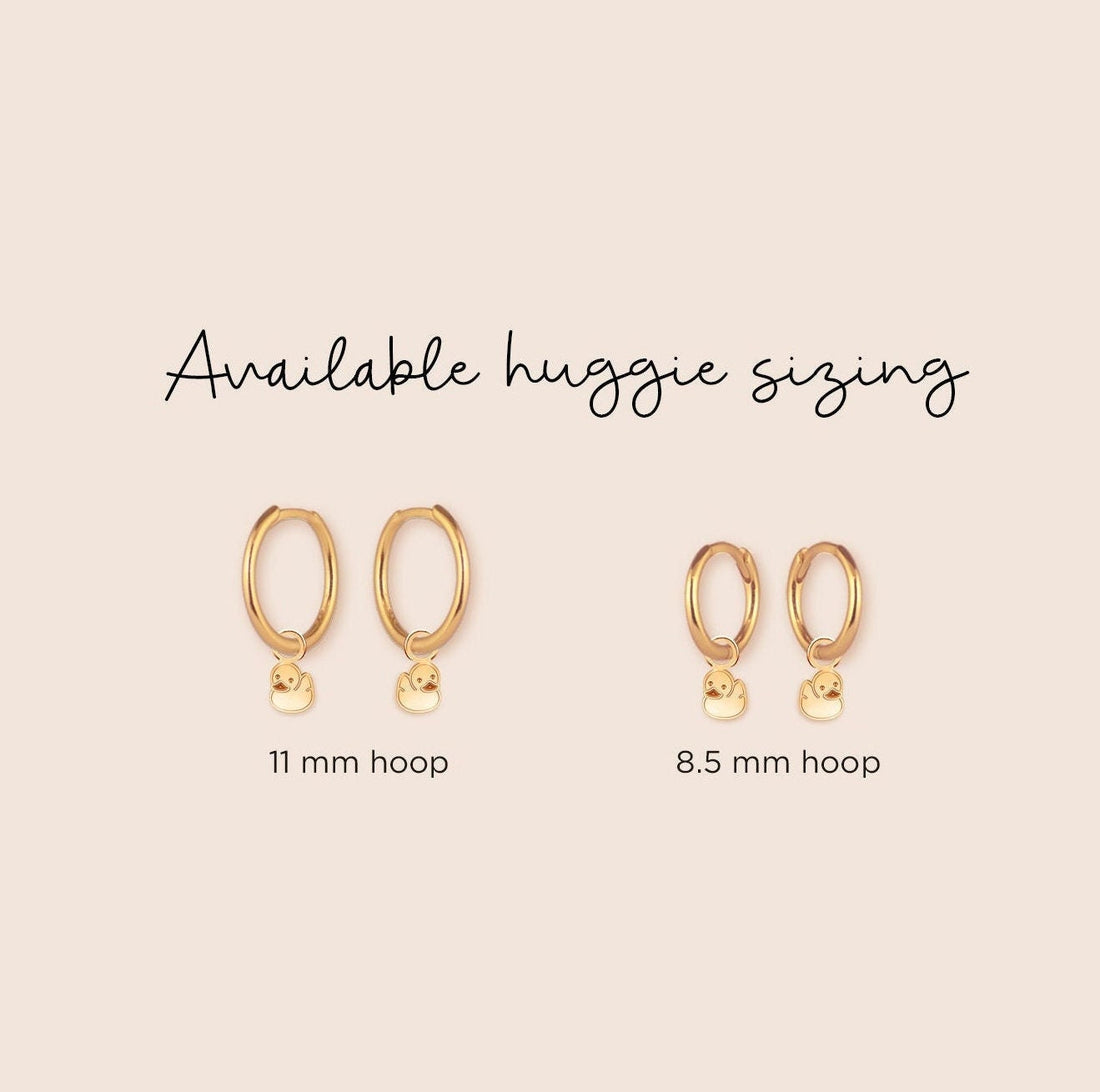Duck Charm Huggie Hoops