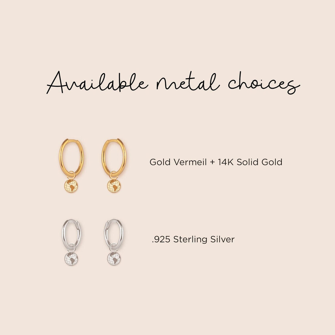 Globe charm earrings