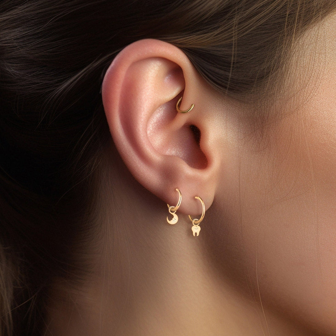 Tooth Huggie Earrings