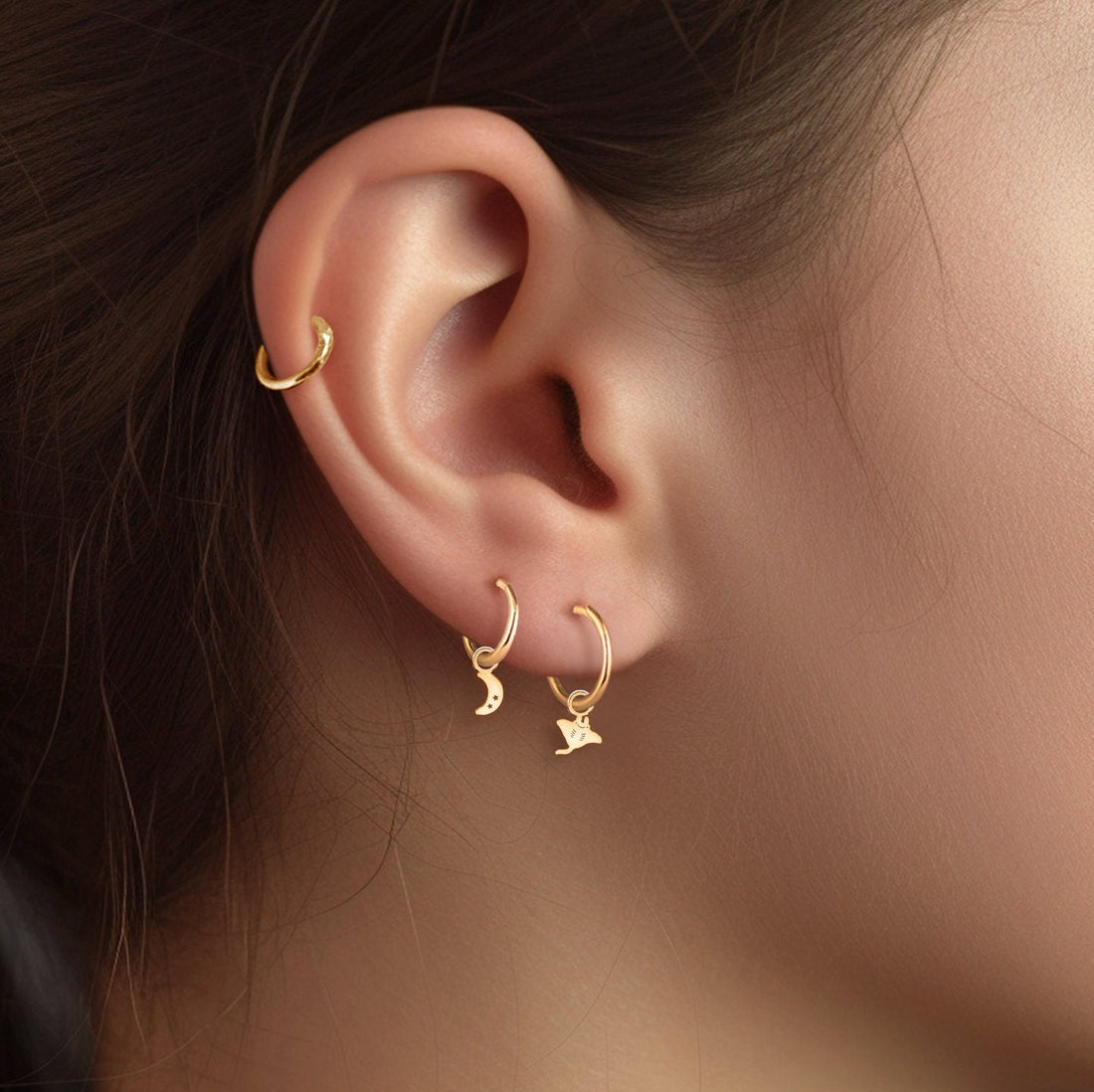Manta Ray Hoop Earrings