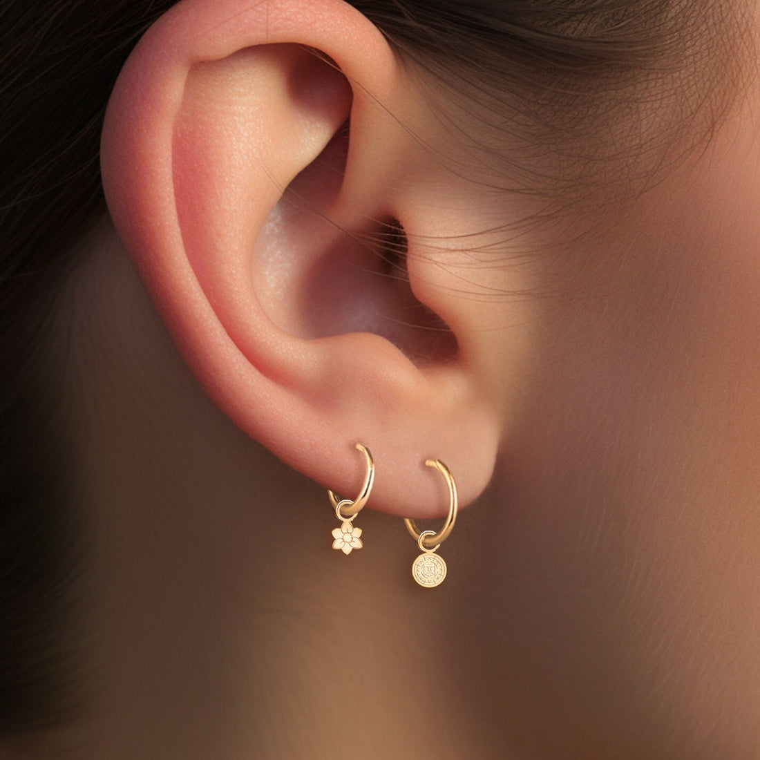 Aztec Calendar Drop Earrings