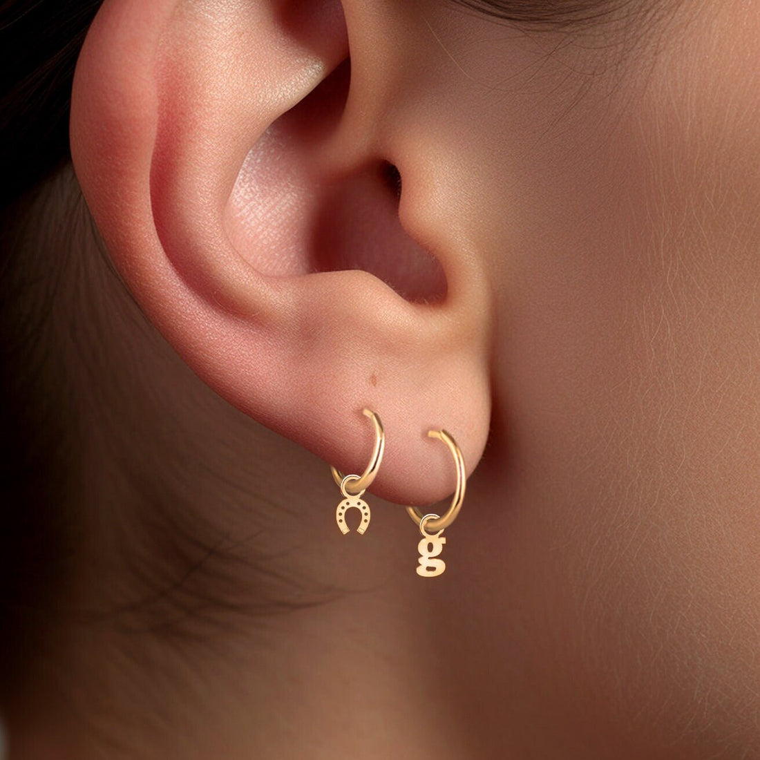 Initial Huggie Hoops